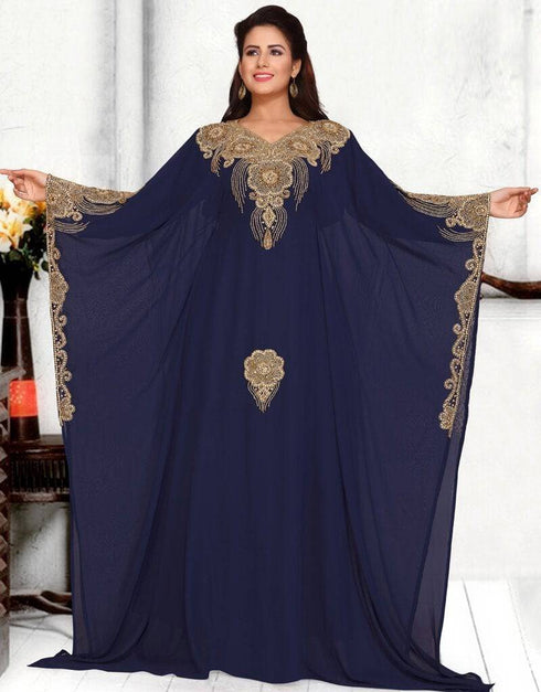 V Neckline farasha dress heavy border