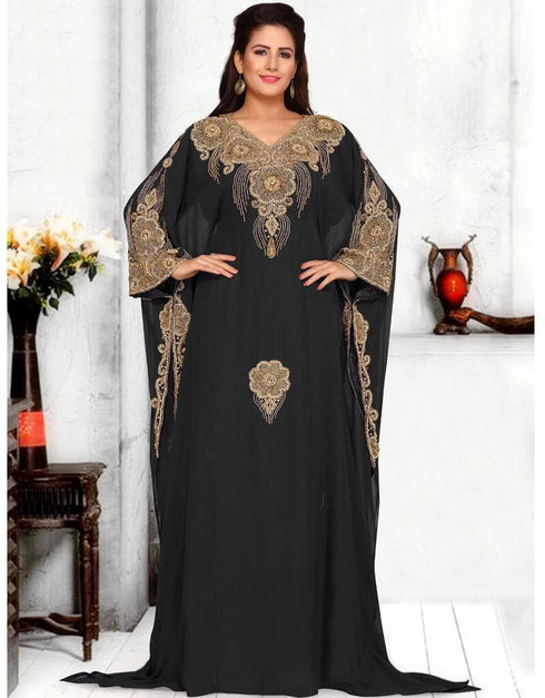 V Neckline farasha dress heavy border