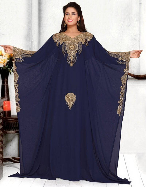 V Neckline farasha dress heavy border