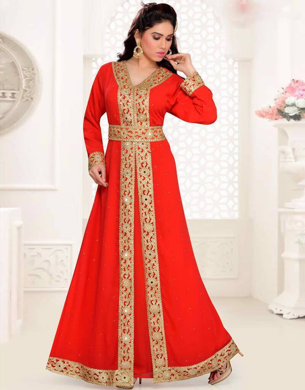 V Neckline Moroccan style kaftan