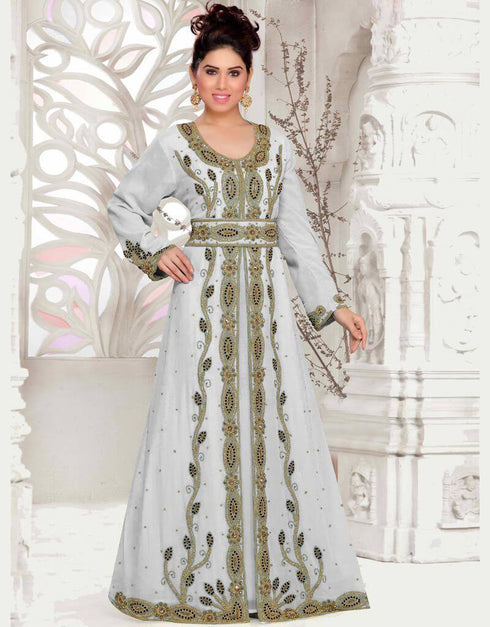 V Neckline Moroccan style kaftan