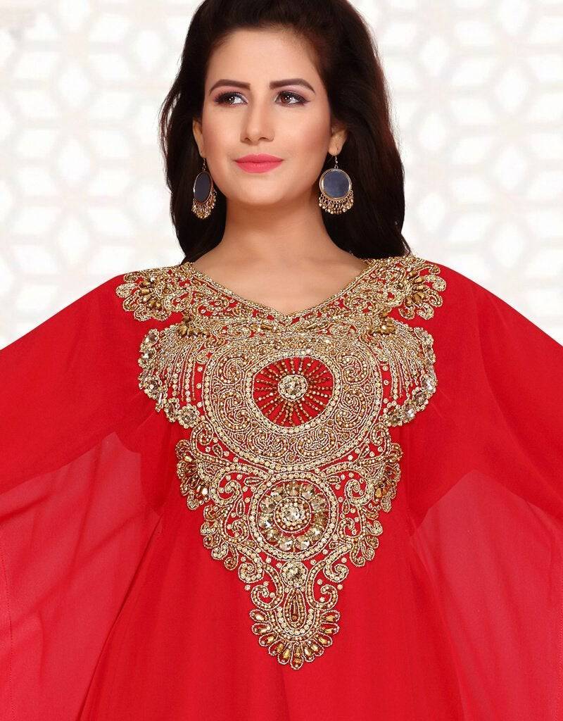 Embroidered Farasha Maxi Gown