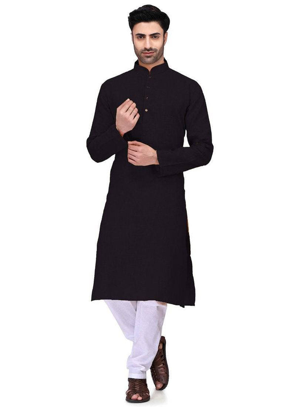 Black Kurta Cambric Cotton Payjama