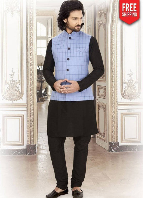 Black Kurta Silk Payjama
