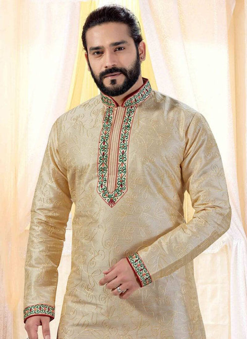 Gold Kurta Art Silk Churidar