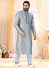 Grey Kurta Nano Silk Churidar