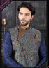 Navy Blue Kurta Art Silk Churidar