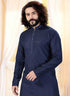 Navy Blue Kurta Cotton Silk Churidar