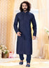 Navy Blue Kurta Cotton Silk Churidar