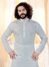 Off White Kurta Cotton Silk Churidar