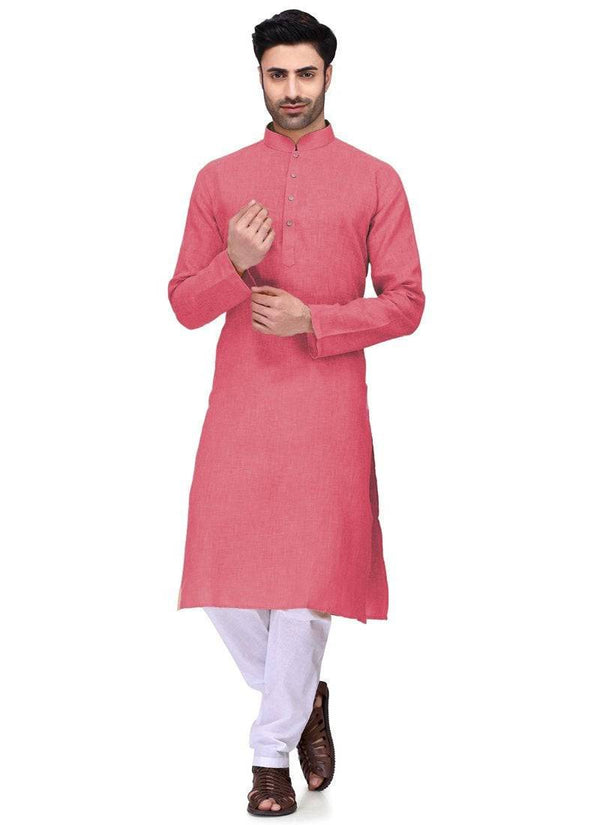 Peach Kurta Cambric Cotton Payjama