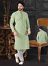 Pista Green Kurta Lucknowie Churidar