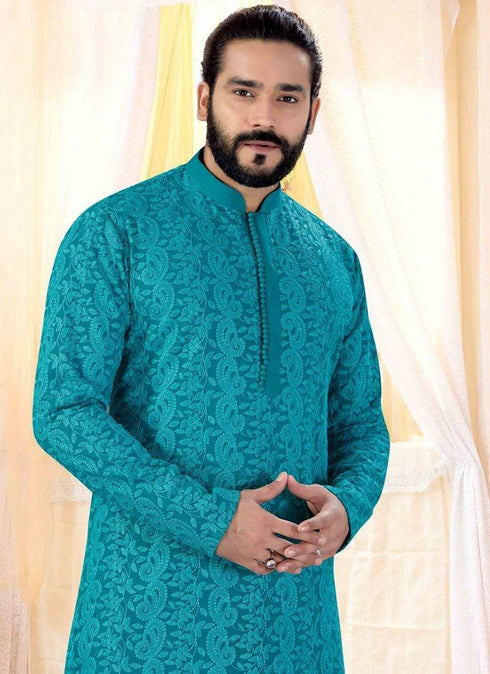 Rama Kurta Georgette Lucknowie Churidar
