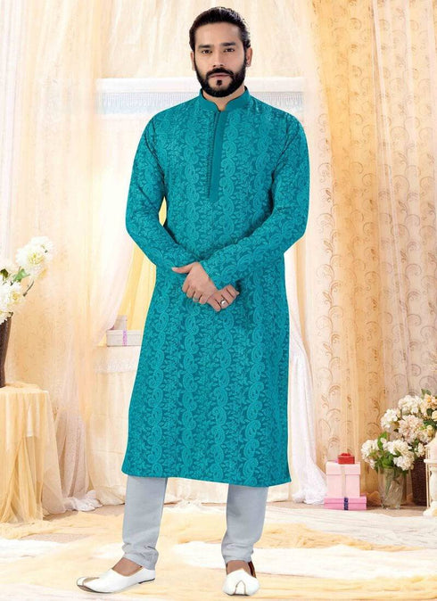 Rama Kurta Georgette Lucknowie Churidar