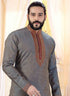 Two Tone Grey Kurta Cotton Silk Churidar