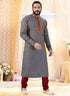 Two Tone Grey Kurta Cotton Silk Churidar