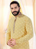 Yellow Kurta Georgette Lucknowie Churidar