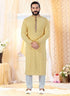 Yellow Kurta Georgette Lucknowie Churidar