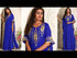 Arabic Blue Georgette Stones Embroidery Farasha