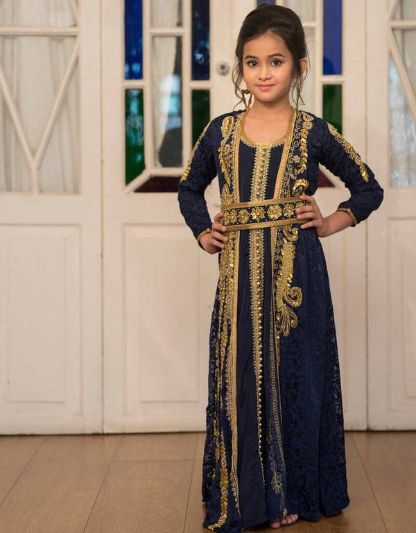 Full Sleeve Gold Beading Kaftan