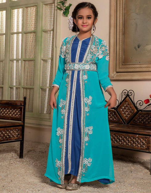 Jacket Style Moroccan Kids Party Wear Kaftan