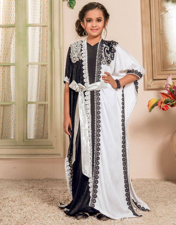 Jacket Style Moroccan Kids Party Wear Kaftan