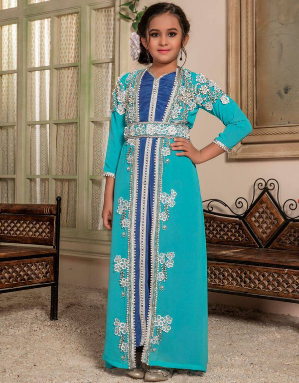 Jacket Style Moroccan Kids Party Wear Kaftan