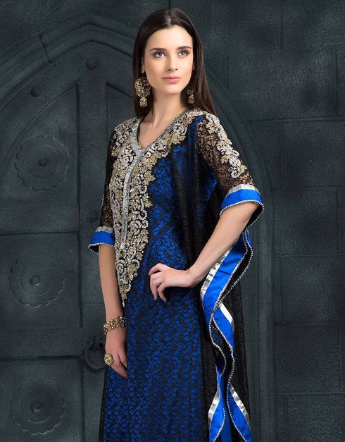 Exclusive Self printed all over handwork Kaftan