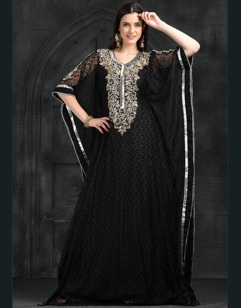 Exclusive Self printed all over handwork Kaftan