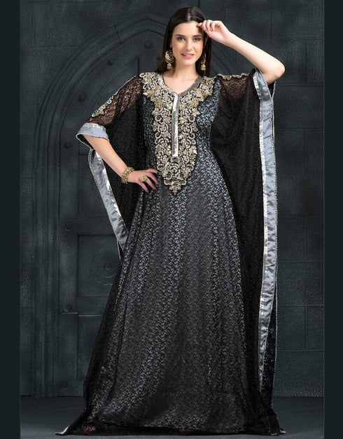 Exclusive Self printed all over handwork Kaftan