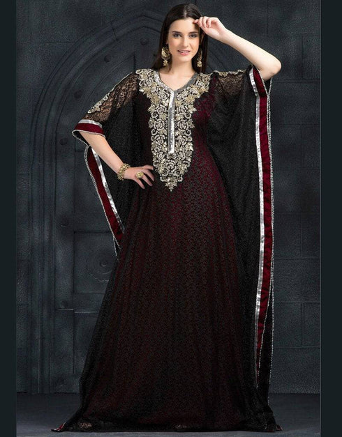 Exclusive Self printed all over handwork Kaftan