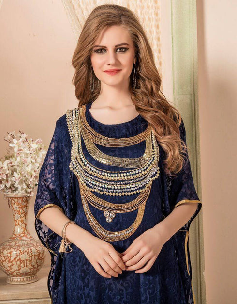 Farasha Style Kaftan With Golden Work