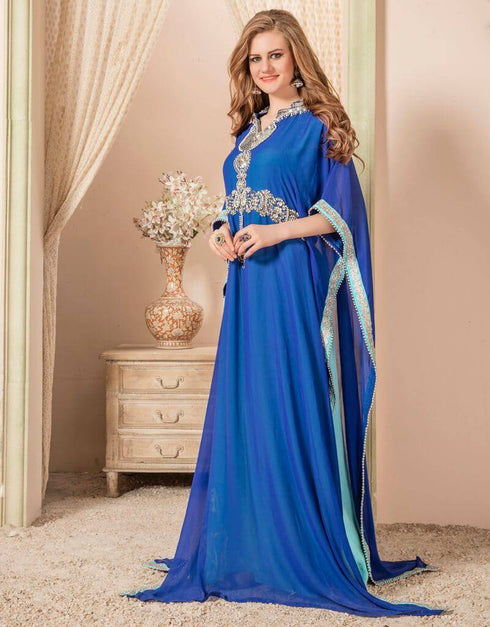 Farasha Style Kaftan With Golden Work