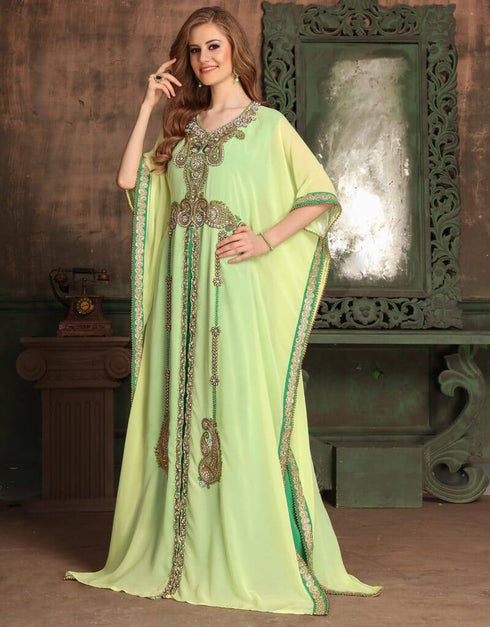 Farasha Style Kaftan With Golden Work