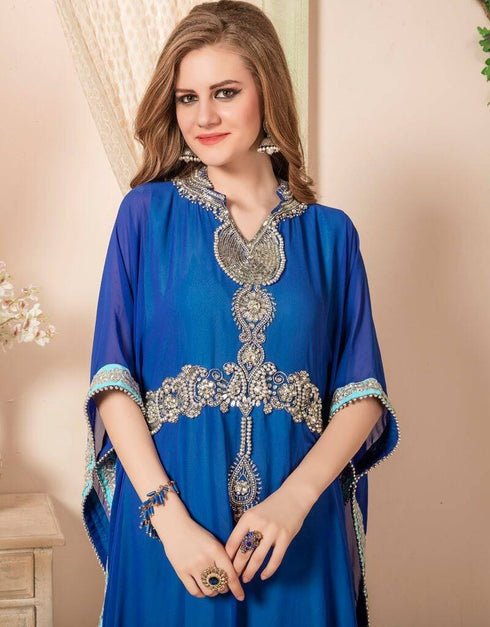 Farasha Style Kaftan With Golden Work