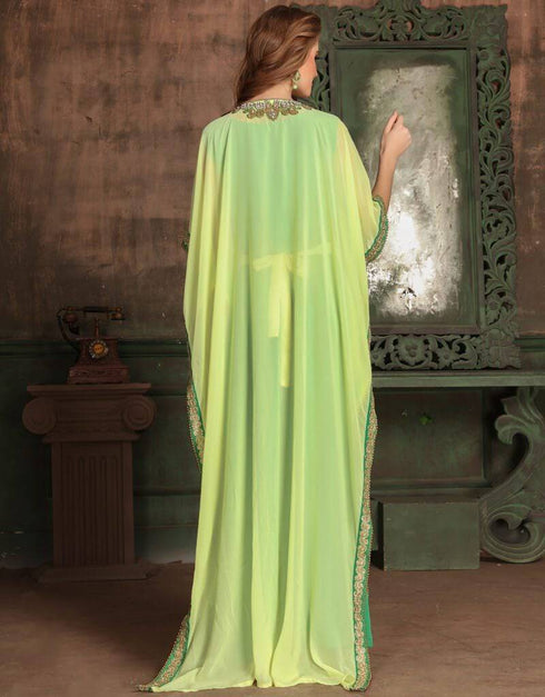 Farasha Style Kaftan With Golden Work