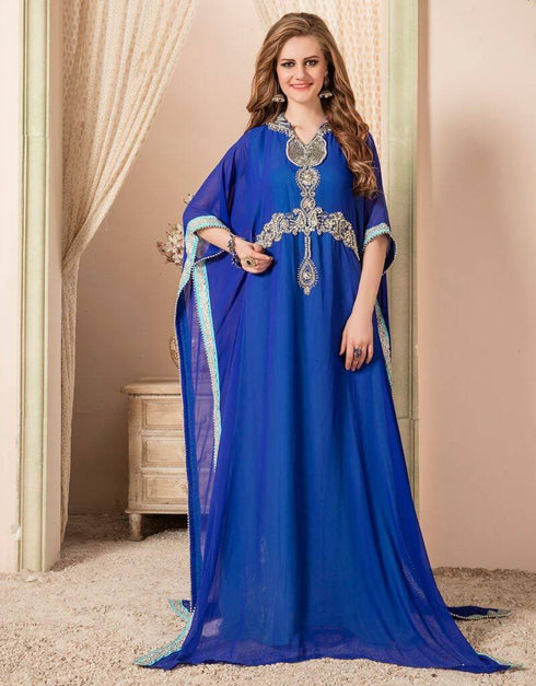 Farasha Style Kaftan With Golden Work