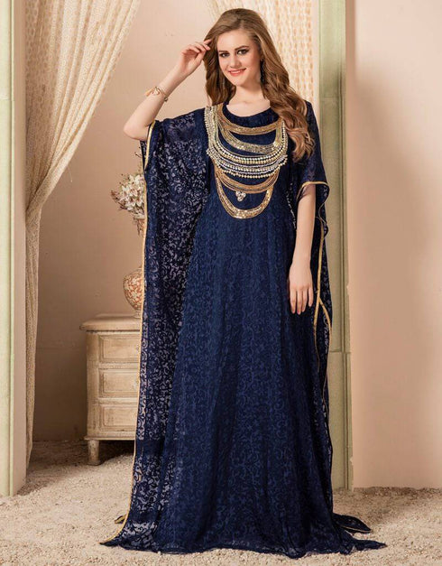 Farasha Style Kaftan With Golden Work