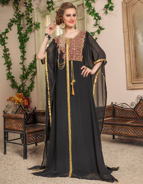 Farasha Style Kaftan With Multi Establishment