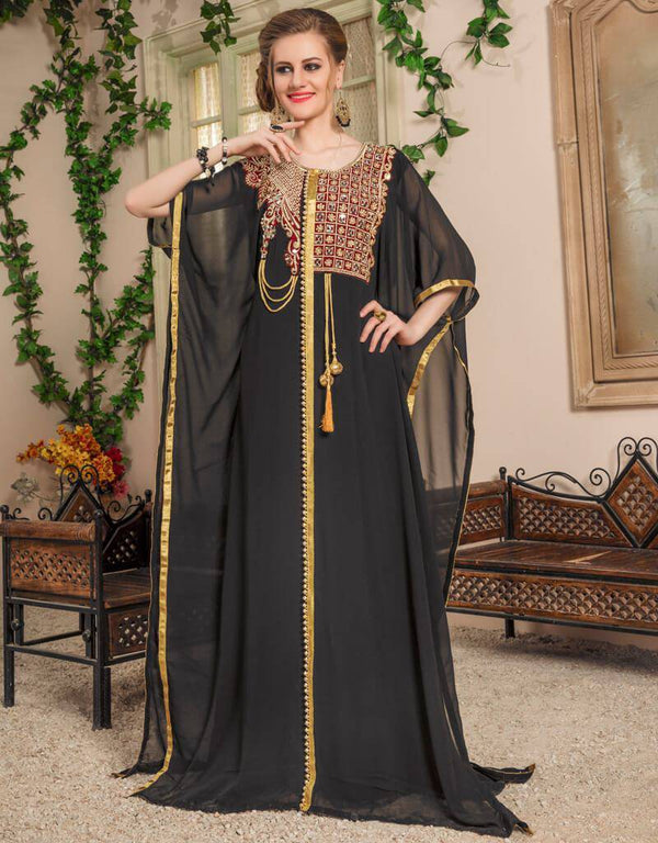 Farasha Style Kaftan With Multi Establishment