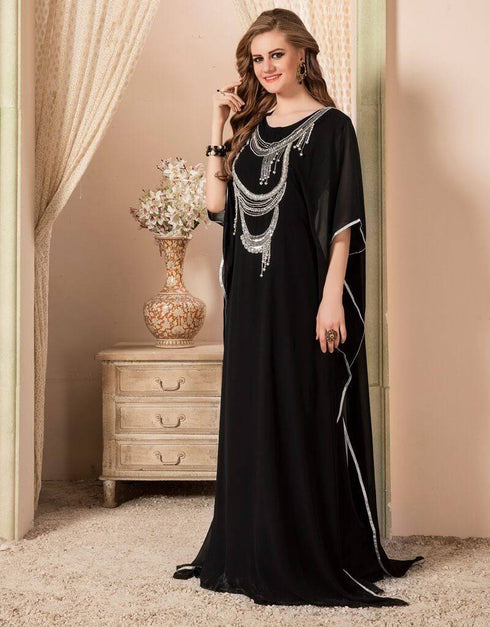 Farasha Style Kaftan With Silver Establishment