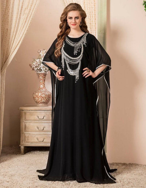 Farasha Style Kaftan With Silver Establishment