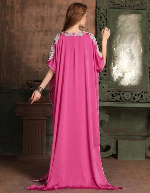 Farasha Style Kaftan With Silver Work