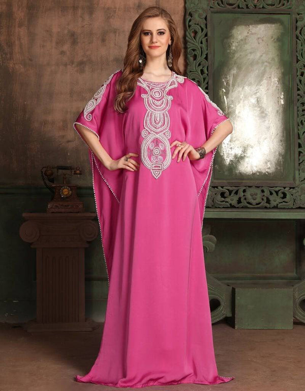 Farasha Style Kaftan With Silver Work