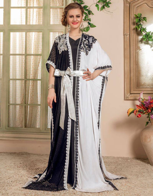 Jacket Farasha Style Kaftan With Designer Work