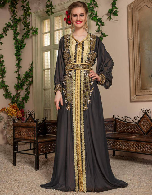 Jacket Moroccan Style Kaftan With Baloon Work