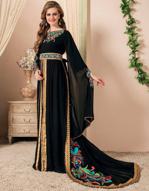 Moroccan Style Kaftan With Designer Sleeve