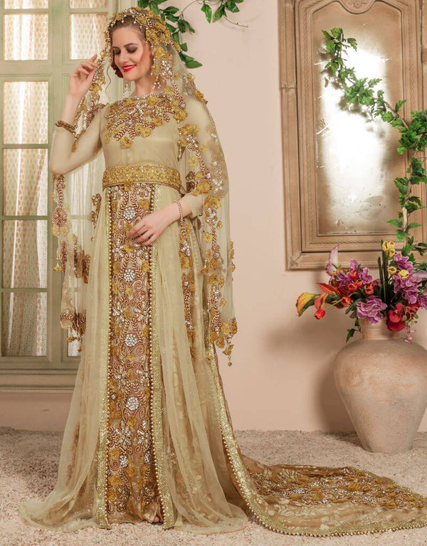 Takchita Wedding Kaftan With Multi Establishment With Veli