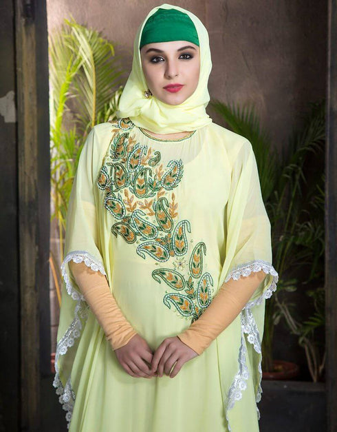 Trendy Hand beaded Farasha kaftan