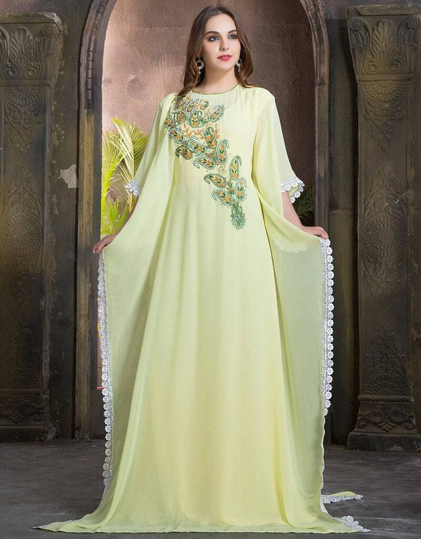 Trendy Hand beaded Farasha kaftan